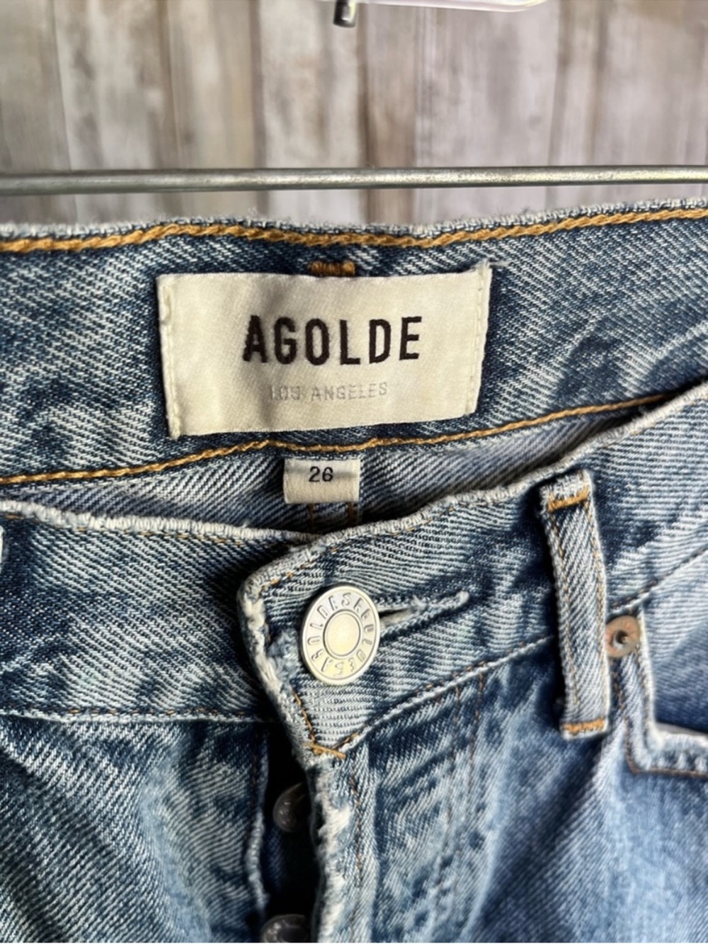 AGOLDE High Rise Lana Straight Leg Jeans Distressed Light Wash Cropped Size 26 - Picture 7 of 8